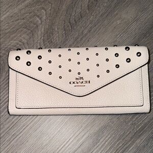 Coach Soft Wallet with Star Rivets in polished pebble leather